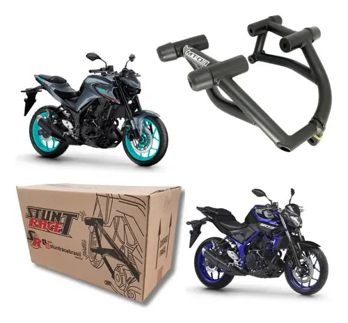 Protetor de Motor Stunt Race Cage Yamaha Mt-03 2016 em diante Preto Fosco