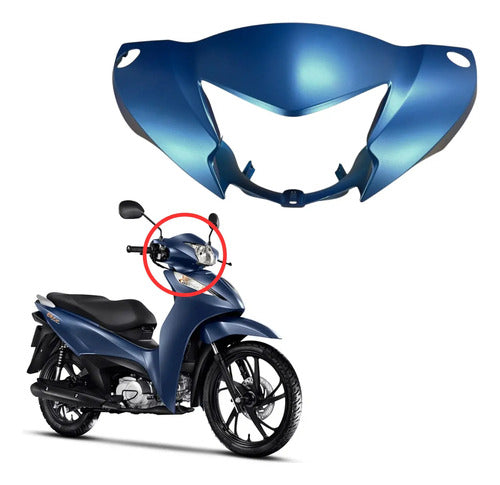Capa do Farol Paramotos Honda Biz 125 2025 a 2026 Azul Fosco