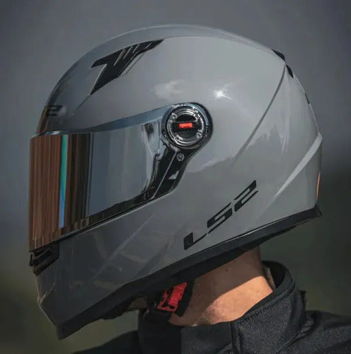 Capacete LS2 FF358 Solid Cinza Brilhante Tamanho 56/S