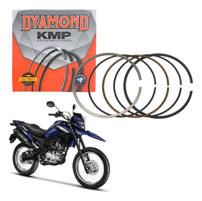 Jogo de Anéis do Pistão KMP Honda Cg 160 Titan Fan Start Cargo 2016 a 2025 Bros 160 2015 a 2025 1,00