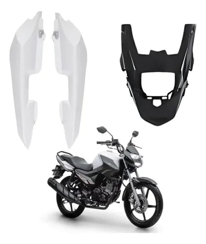 Rabeta Lateral Completa Paramotos Yamaha Factor 150 2016 a 2022 Branco