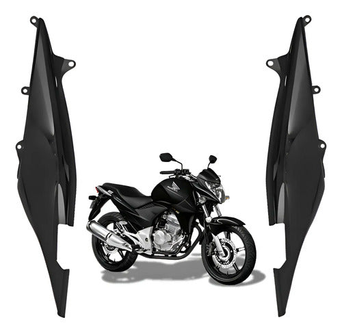 Par de Rabetas Laterais Paramotos Honda Cb 300r 2009 a 2012 Preto Brilhante