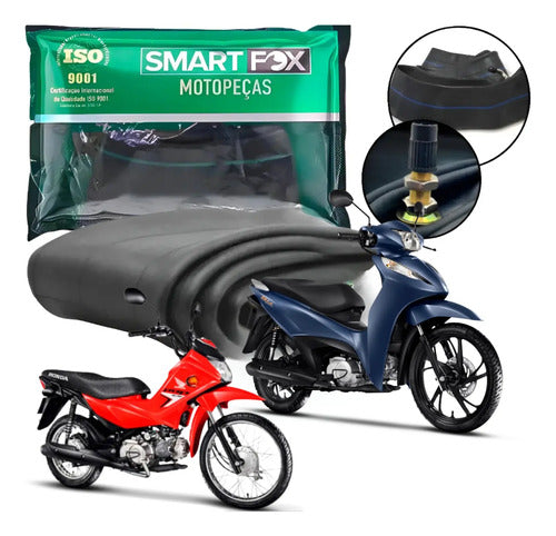 Câmara de Ar Traseira Smartfox Honda Biz Pop 100 Biz 125 Pop 110i C100 Dream 3.00 Aro 14