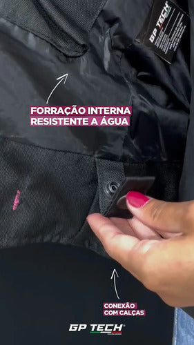 Jaqueta GP Tech Essence Air Ventilada com Proteção Feminina Preto Rosa