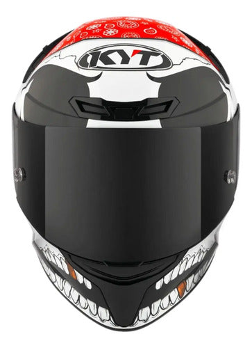 Capacete KYT TT-Course Pirate Preto Branco Vermelho