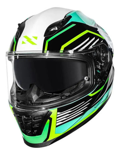 Capacete Norisk FF302 Soul II Factor com Óculos Solar Interno Preto Amarelo Brilhante