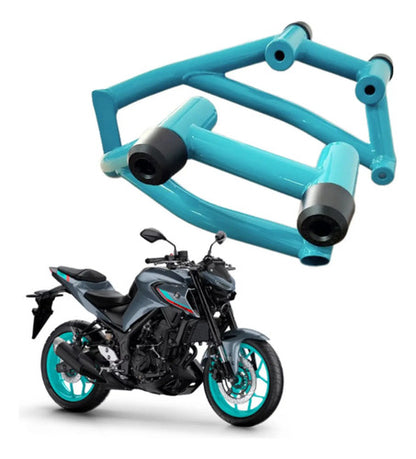 Protetor de Motor Stunt Race Cage Yamaha Mt-03 2016 a 2025 Azul Turquesa Metálico