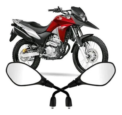 Par de Retrovisores GVS Honda Cg Bros 160 Titan Fan Start Xre 300 Cb 600f Hornet Lente Prata