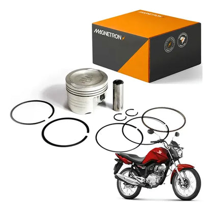 Kit Pistão com Anéis Magnetron Honda Cg 125 Fan 2009 a 2015 0,25 mm