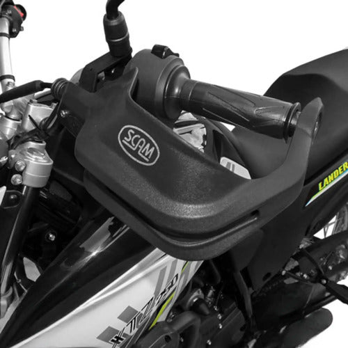 Par de Protetores de Mão Scam Yamaha Lander 250 2007 a 2026 Ténéré 250 2011 a 2018 Preto