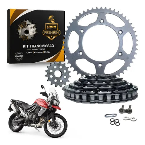 Kit Relação Iron Premium com Retentor Triumph Tiger 800 2011 a 2018 525 124L 47/16T