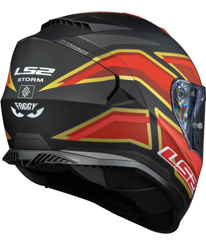 Capacete LS2 FF800 Storm Foggy com Óculos Solar Interno Preto Vermelho Fosco