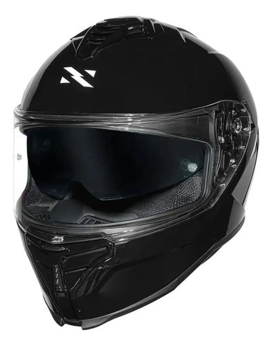 Capacete Norisk Strada II Solid com Óculos Solar Interno Preto Brilhante
