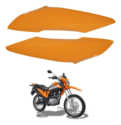 Par de Abas do Tanque Paramotos Honda Bros 160 2015 a 2021 Laranja
