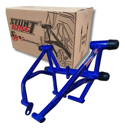 Protetor de Motor Stunt Race Honda Cg 160 Titan Fan Start Cargo 2016 a 2025 Azul Metálico