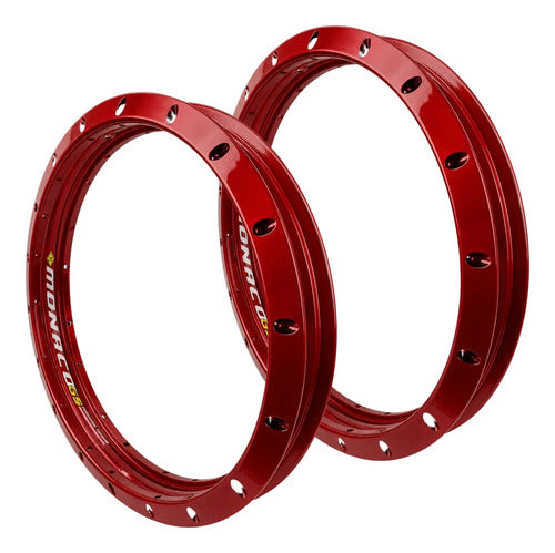 Par de Aros de Roda GS Monaco Honda Bros 125 150 160 1.85x19 e 2.15x17 Vermelho