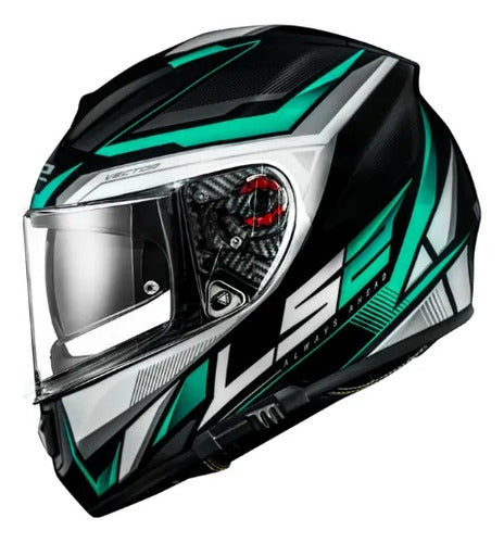 Capacete LS2 FF397 Vector Evo Rider com Óculos Solar Interno Prata Cinza Brilhante Tamanho 60/L