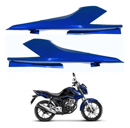 Par de Rabetas Laterais Paramotos Honda Cg 160 Titan 2016 a 2024 Azul Caraíva