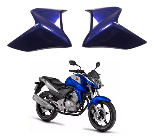 Par de Guias de Ar Abas do Tanque Paramotos Honda Cb 300r 2014 Azul Brilhante