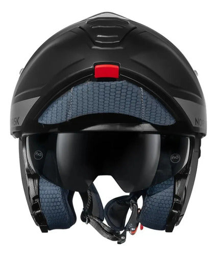 Capacete Escamoteável Norisk Vortex Solid com Óculos Solar Interno Preto Fosco