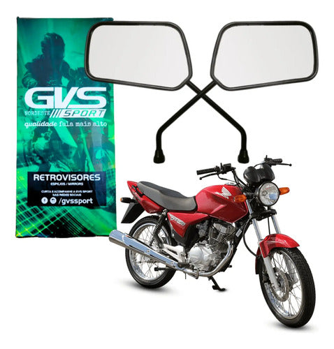 Par de Retrovisores GVS Honda Cg 125 150 Titan Fan