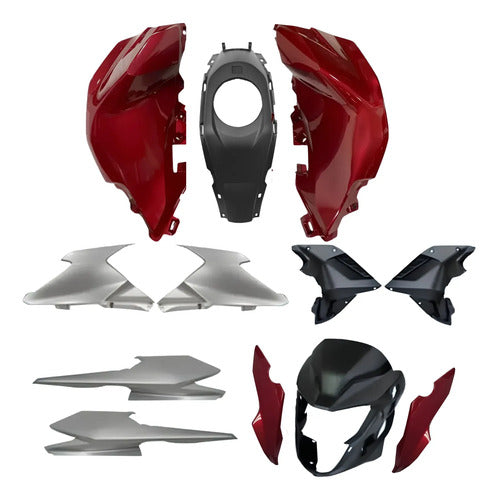 Kit Carenagem Completo Paramotos Honda Cg 160 Titan 2025 em diante Vermelho Perolizado