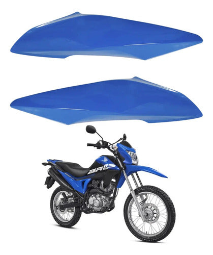 Par de Aletas Abas do Tanque Paramotos Honda Bros 160 2015 a 2021 Azul