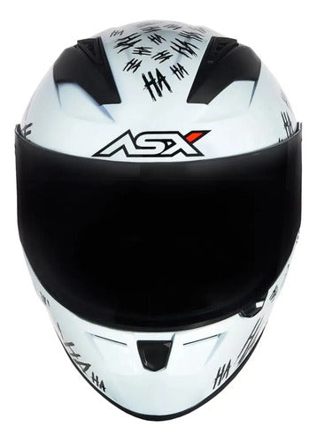 Capacete ASX City Fun Branco Preto Brilhante