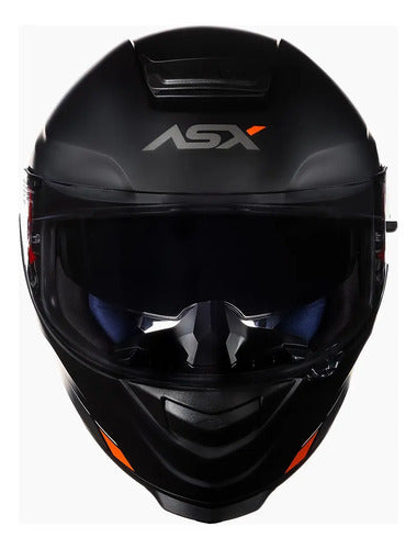 Capacete ASX Eagle SV Solid com Óculos Solar Interno Preto Grafite Vermelho Fosco