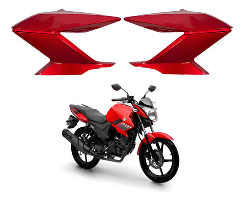 Par de Guias de Ar Abas do Tanque Paramotos Yamaha Fazer 150 2014 a 2015 Vermelho Metálico
