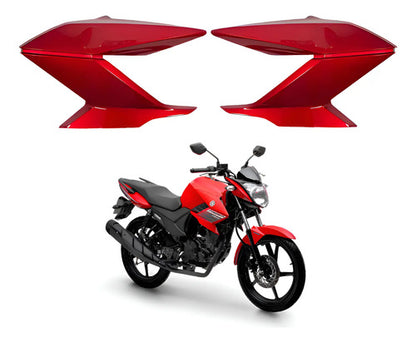 Par de Guias de Ar Abas do Tanque Paramotos Yamaha Fazer 150 2014 a 2015 Vermelho Metálico
