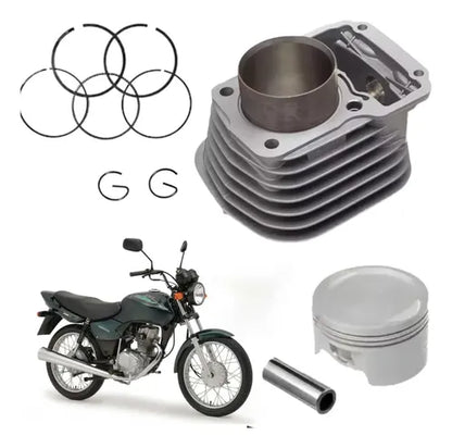 Kit Cilindro Pistão e Anéis Smartfox Honda Cg 125 Titan Fan 2000 a 2001