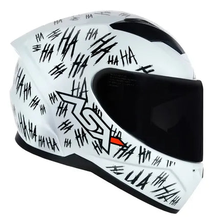 Capacete ASX City Fun Branco Preto Brilhante