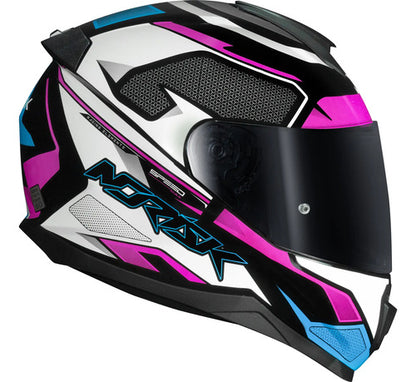 Capacete Norisk Razor Speedmax Preto Rosa Branco Brilhante Tamanho 56/S