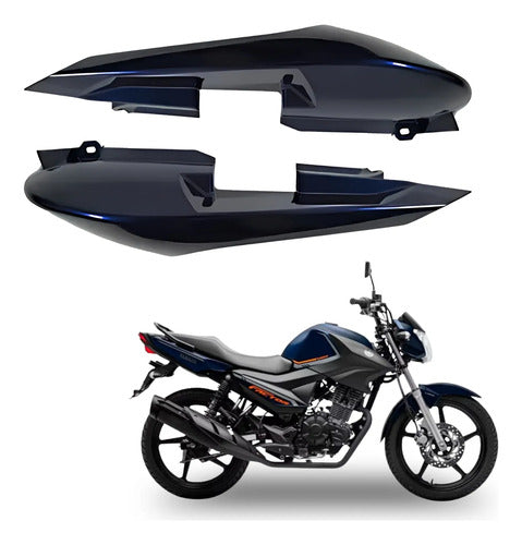 Par de Rabetas Laterais Paramotos Yamaha Factor 150 2016 a 2024 Azul Metálico