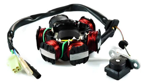 Magneto Estator com Bobina de Pulso Magnetron Honda Pop 100 2007 em diante