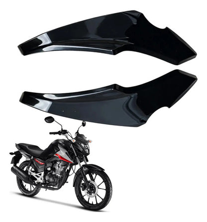 Par de Carenagens Laterais do Farol Paramotos Honda Cg 160 Titan 2025 em diante Preto Metálico