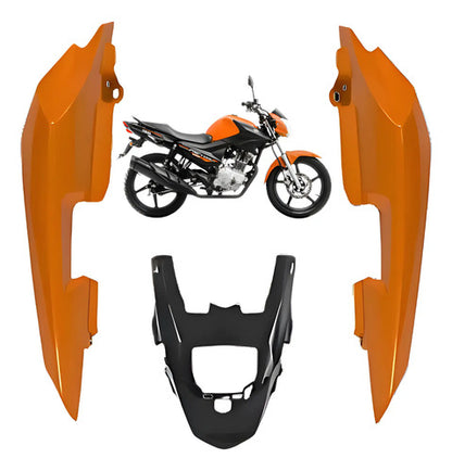 Rabeta Lateral Completa Paramotos Yamaha Factor 150 2016 a 2017 Laranja Metálico