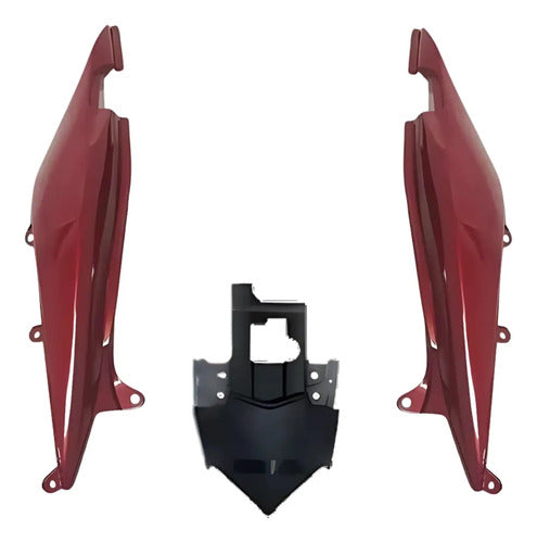 Kit Rabeta Lateral Completa Paramotos Honda Cb 300r 2013 Vermelho Perolizado