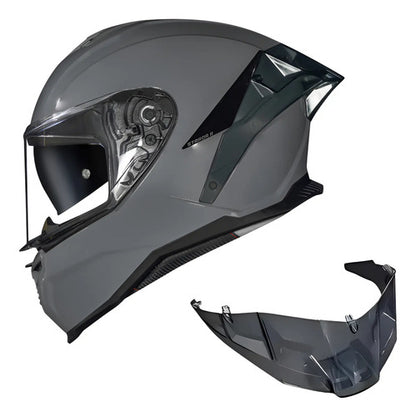 Capacete Norisk Strada II Solid com Óculos Solar Interno e Spoiler Cinza
