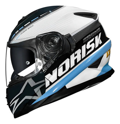 Capacete Norisk FF302 Soul II Grand Prix Argentina com Óculos Solar Interno Azul Branco
