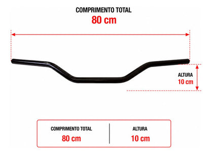 Guidão Monaco Yamaha Crosser 150 2014 a 2025 Preto Brilhante