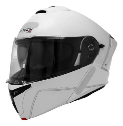 Capacete Escamoteável GP Tech A128 SV Pulse Solid com Óculos Solar Branco Brilhante Tamanho 60