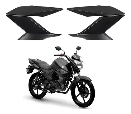 Par de Guias de Ar Abas do Tanque Paramotos Yamaha Fazer 150 2022 a 2024 Preto Fosco