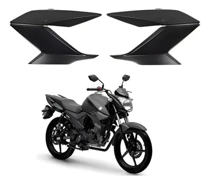 Par de Guias de Ar Abas do Tanque Paramotos Yamaha Fazer 150 2022 a 2024 Preto Fosco