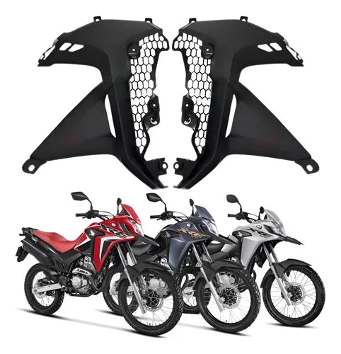 Par de Acabamentos Internos da Aba do Tanque Paramotos Honda Xre 300 2019 em diante Preto