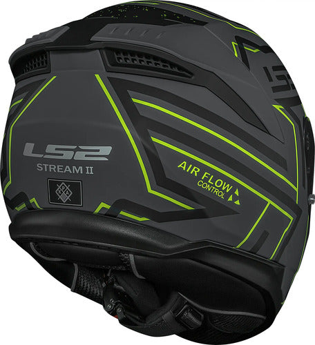 Capacete LS2 FF808 Stream II Maze com Óculos Solar Interno Cinza Preto