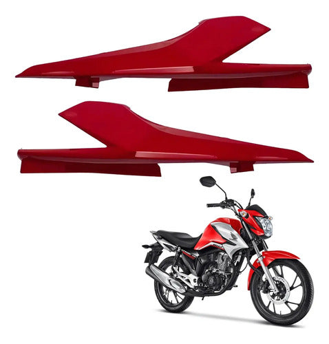 Par de Rabetas Laterais Paramotos Honda Cg 160 Titan 2022 a 2023 Vermelho Marrakesh