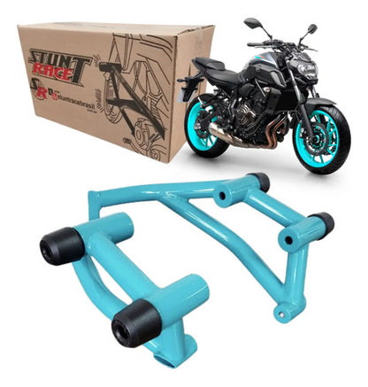 Protetor de Motor Stunt Race Cage Yamaha Mt-07 2016 a 2025 Azul Turquesa Metálico