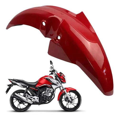 Paralama Dianteiro sem Suporte Paramotos Honda Cg 160 Titan 2022 a 2024 Vermelho